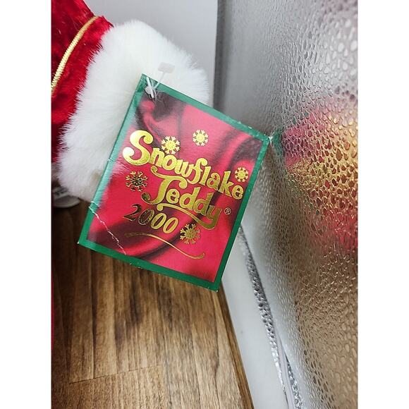 2000 Walmart Christmas Snowflake TEDDY BEAR White Boy 22" Red Santa Suit - Picture 3 of 7